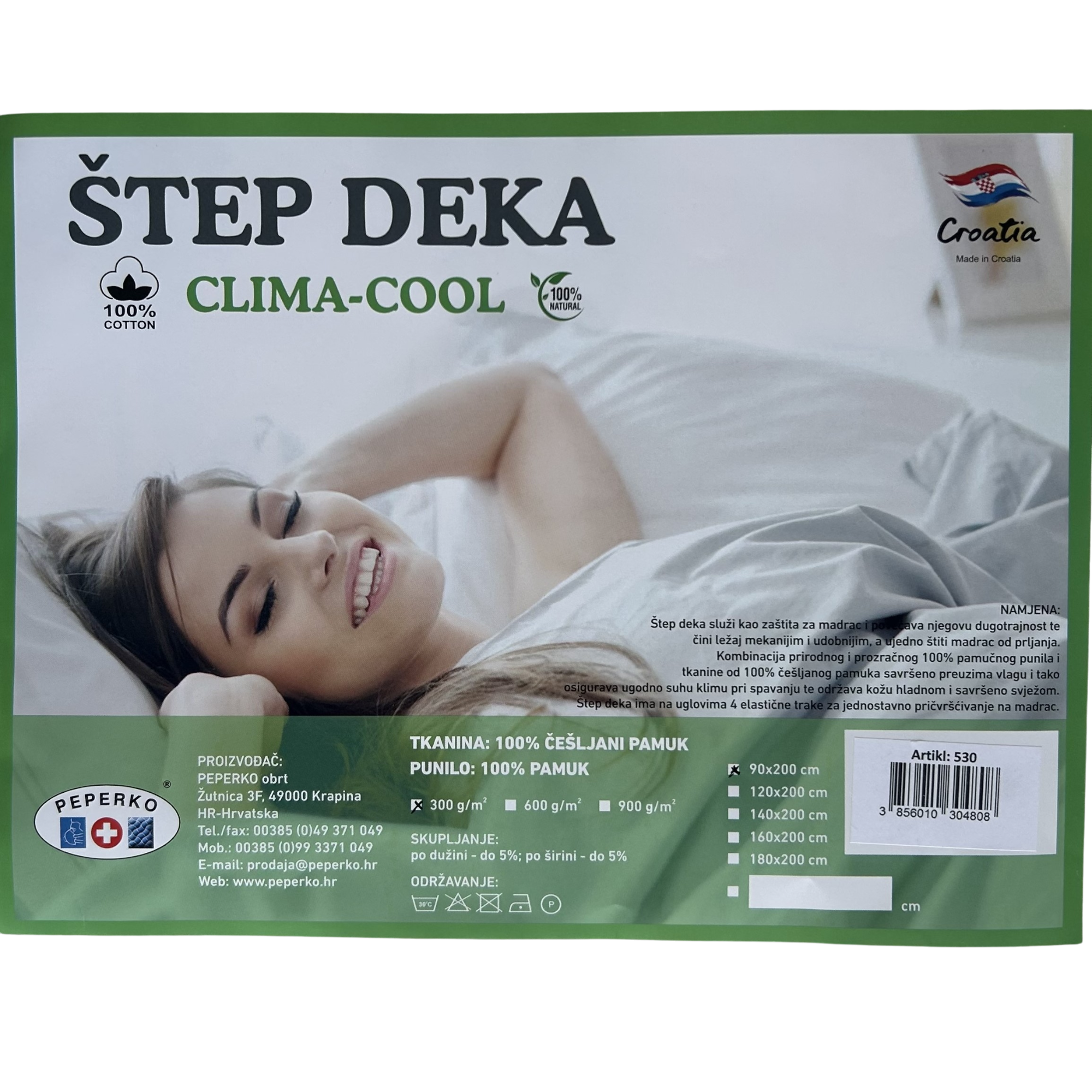 Peperko - štep deka - CLIMA-COOL 120x200 - 100% PAMUK - slika 8