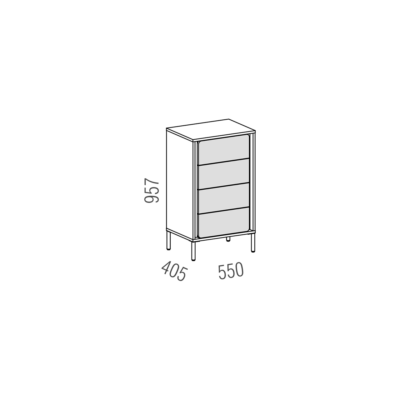 Alples - komoda - ALPLES MEDEJA MDPKO-1N - slika 1