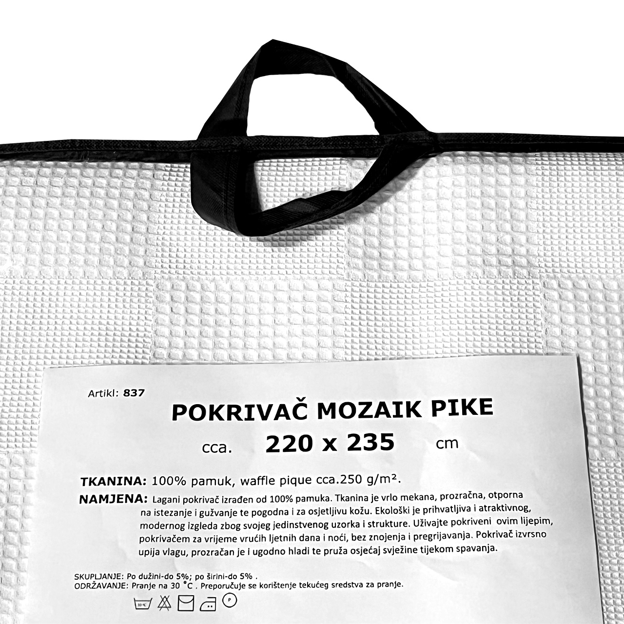 Bamt - prekrivač - PIKE BABY 80x110 BIJELA - slika 3