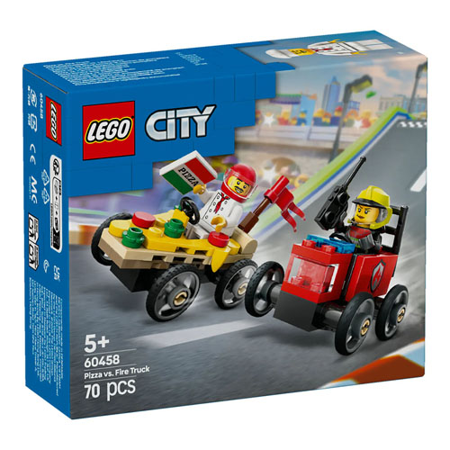 LEGO 60458 Auto dostavljača pizze vs. vatrogasno v