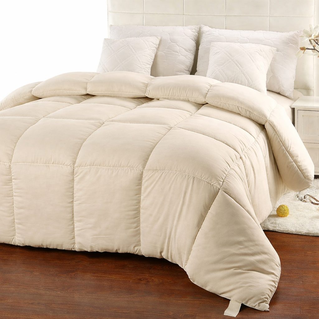 Vuneni poplun na krevetu – prirodna toplina